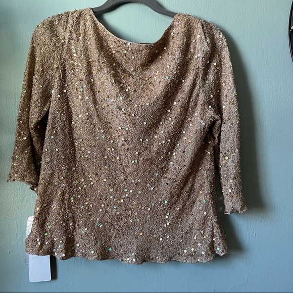 Adrianna Papello occasions women Sequin and beaded cowl neck top  size 14 - Picture 4 of 14